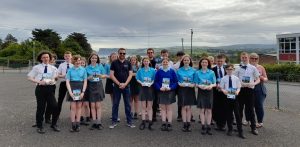 Students taking part in a town tour